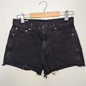 GAP High waist cutoff black denim vintage distressed cheeky shorts Sz 6/ 28 R